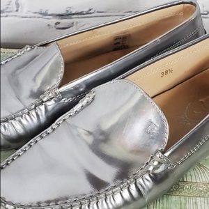 Tod's Silver Gommini Loafers